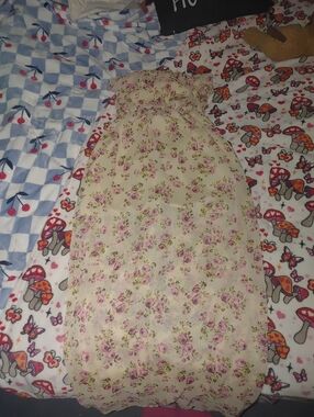 No Boundaries Cream Dress with Pink Floral Print